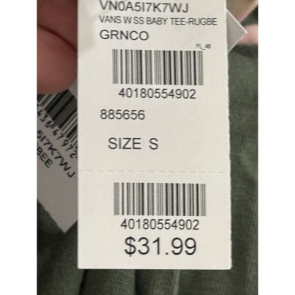 Vans Women’s Size S Short Sleeve Baby T Shirt Rugbee Striped Logo Size S - Picture 7 of 7